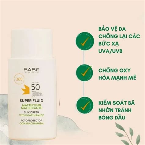 Mua Kem Chống Nắng Kiểm Soát Dầu Babe Laboratorios Super Fluid Mattifying Suncreen SPF ml
