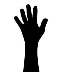 Raised Hand in Silhouette Free Vector Download | FreeImages