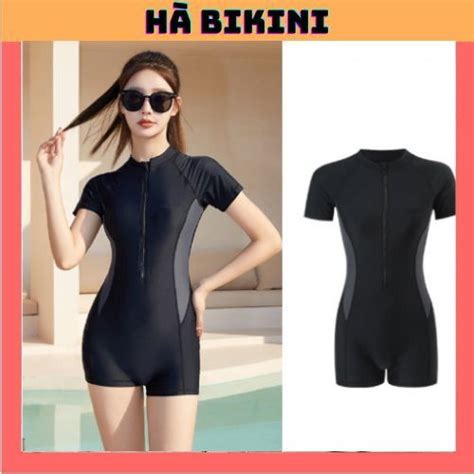 BKN 007 SIZE S M L XL Bikini đồ bơi đi biển 1 mảnh khoá kéo form short kín đáo