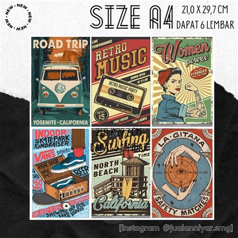 Jual Poster Aesthetic A Tema Retro Vintage Minimalist Wall Decor