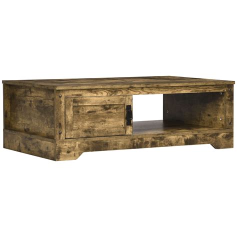 Millwood Pines Rustic Coffee Table With Storage, Vintage Coffee Table