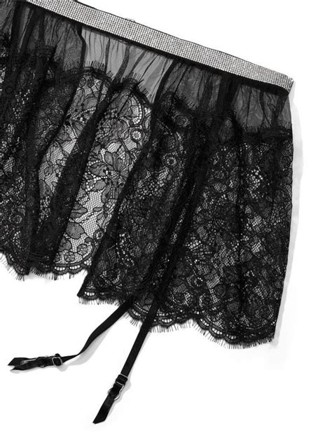 Пояс Very Sexy Shine Strap Garter Belt Black Lace Victorias Secret