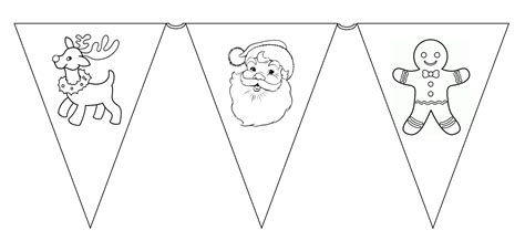 Kids Christmas Craft Activities Free Printable Colour In Bunting