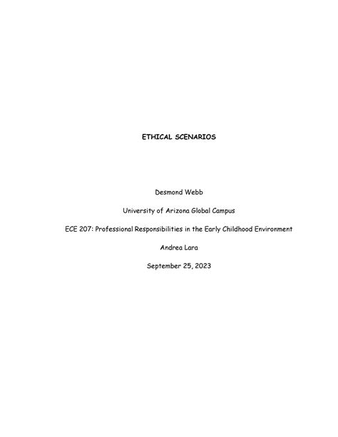 Ece Wk Assignment Ethical Scenarios Desmond Webb University Of