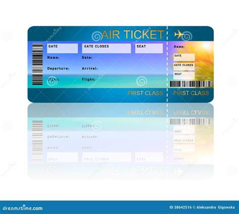 Airline Boarding Pass Ticket Isolated Over White Stock Illustration