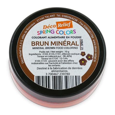 Colorant Alimentaire Hydrosoluble En Poudre Brun Min Ral G