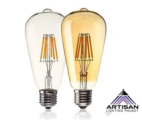 หลอดไฟ Led E27 St64 6w Led 324 6w St64 Vintage Warm Retro Edison Led Filament Bulb Lamp 220v