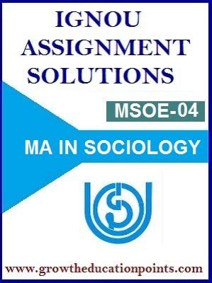 MSOE 004 Urban Sociology Ignou Solved Assignment Hindi Medium 2021 22