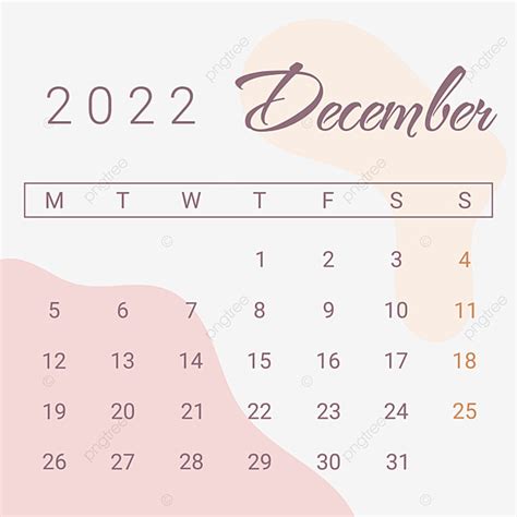 December Calendar Vector Hd Images December 2022 Calendar In