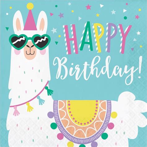 Llama Birthday Napkins Llama Party Decorations Llama Birthday Llama