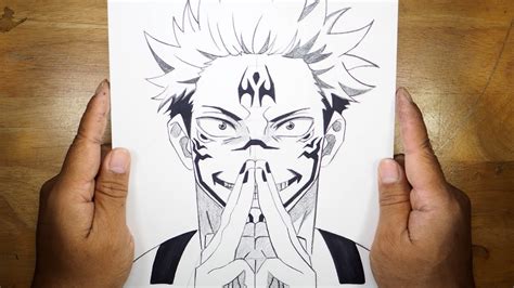 How To Draw Sukuna From Jujutsu Kaisen Sukuna Drawing Step By Step Tutorial Youtube