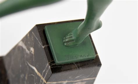 Art Deco Sculpture Nude Disc Dancer Inch Tall Deconamic