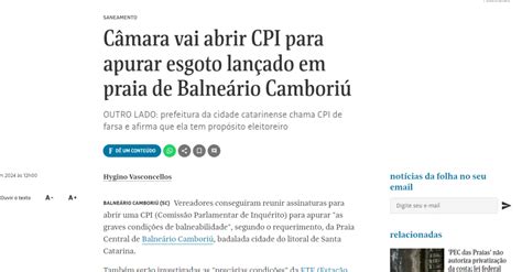 CPI da Emasa é notícia na Folha de São Paulo