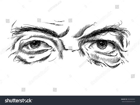 Hand Drawing Old Mans Eyes Glasses Stock Vector (Royalty Free ...