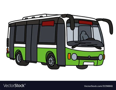 Light Green And White City Bus Royalty Free Vector Image