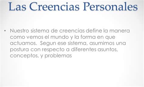 Valores Y Creencias Personales Valores Eticos