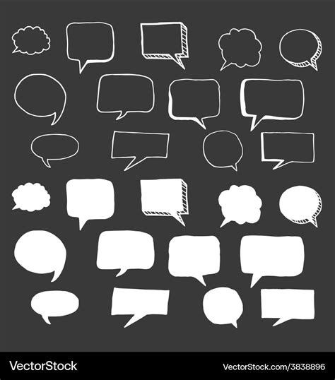 Hand Drawn Speech Bubbles Doodle Royalty Free Vector Image