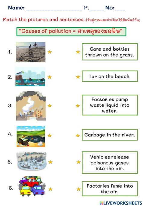 Causes Of Pollution Worksheet Live Worksheets