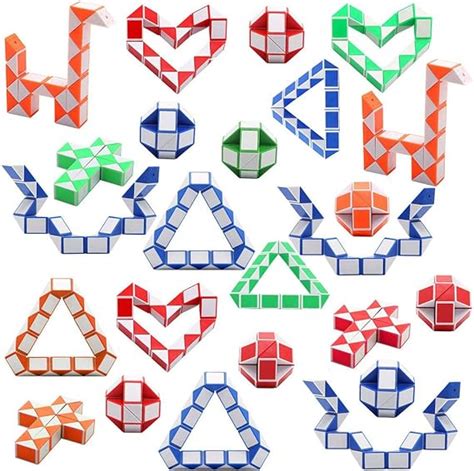 Viccess 24 Pieces Magic Snake Cube Twist Puzzle Snake Cube Toy 24