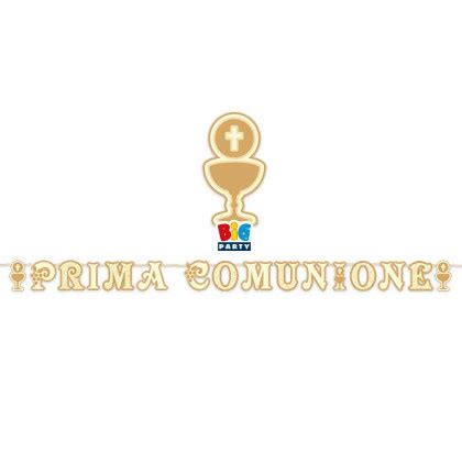 Festone Kit Scritta Maxi Prima Comunione Gold 600x25 Cm