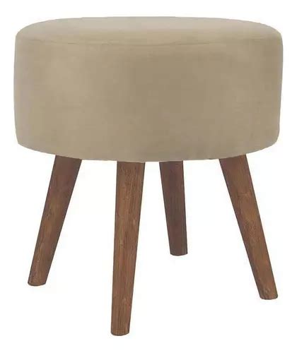 Puff Redonda Con Patas Deccore Magnus Beige Mercadolibre