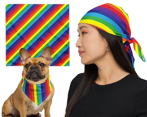Square Rainbow Bandana LGBT Pride Bandana Scarf Gay Flag Etsy