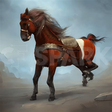 Pinto Horse DnD Character Portrait by Greg Rutkowski · Creative Fabrica