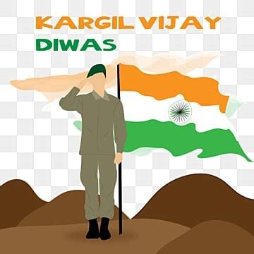 Hindi Diwas Clipart Vector Kargil Vijay Diwas With Flag Kargil Vijay