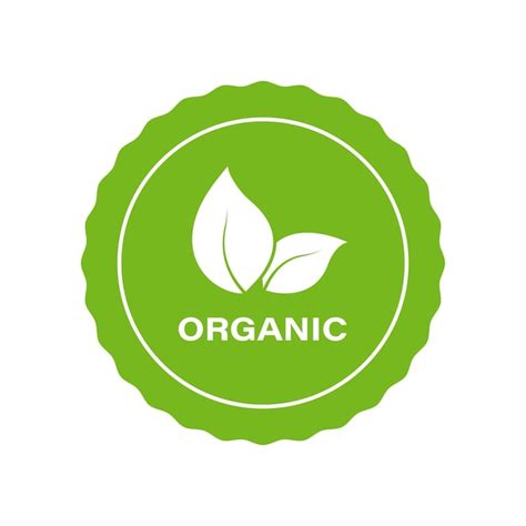 Premium Vector Nature Food Sticker Organic Natural Product Green Icon Bio Organic Product