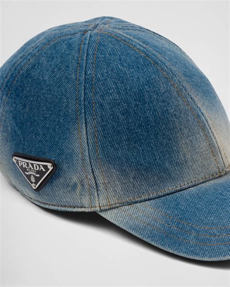 Light Blue Denim Baseball Cap Prada