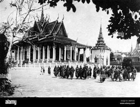 Cambodia Buddhist Monks Of The Dhammayutikanikay Order Gather In Front