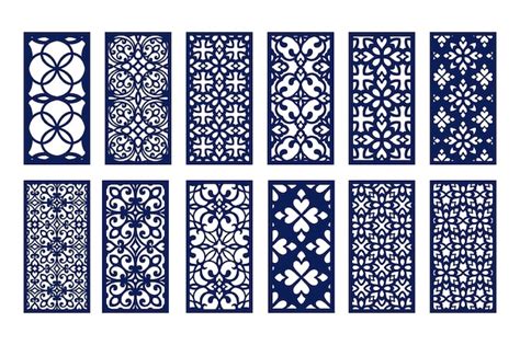 Conjunto De Paneles Ornamentales Plantillas De Corte Por Láser Vector Premium