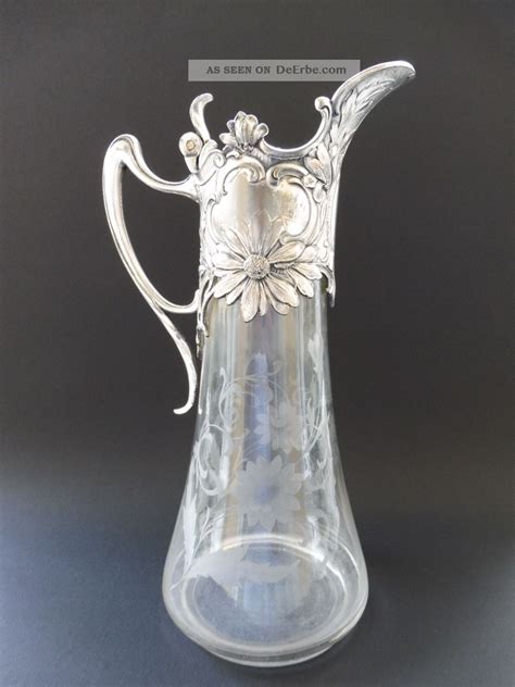 Große Wmf Jugendstil Karaffe Decanter Floral Art Nouveau Flower