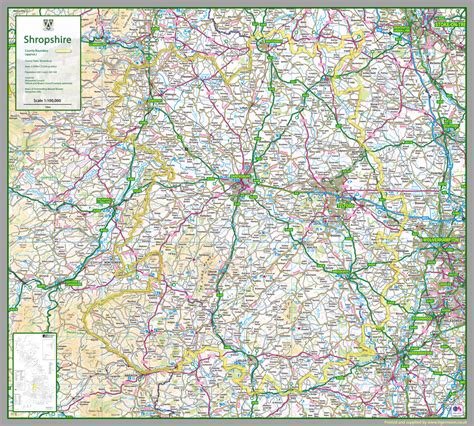 Shropshire County Map Tiger Moon