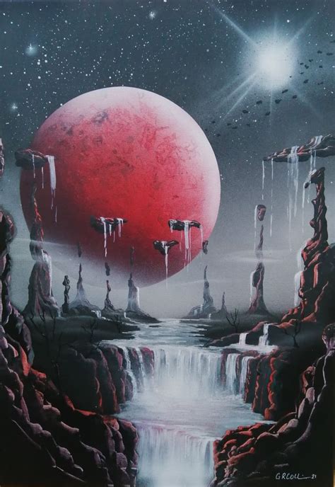 Nambarrak Falls Spray Art Painting By Gary R Collins Dark Fantasy