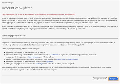 Je individuele Adobe-account verwijderen om zo je persoonlijke gegevens