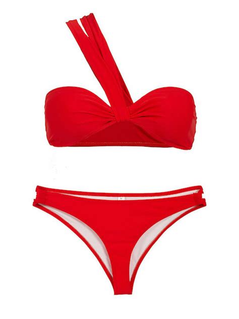 Celestino Set Bikini Με Έναν Ώμο Με Ενίσχυση Κόκκινο SK9910 0051 1