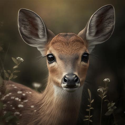 Premium AI Image | A shy deer with big doe eyes