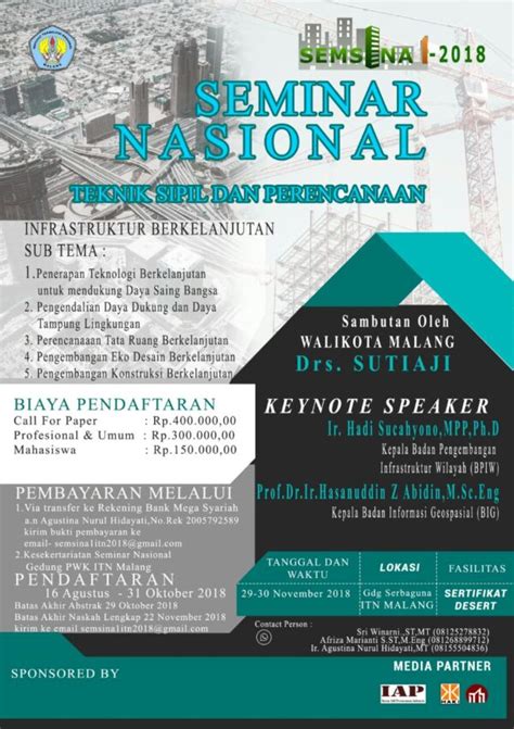 Seminar Nasional Teknik Sipil Dan Perencanaan Itn Malang Infrastruktur