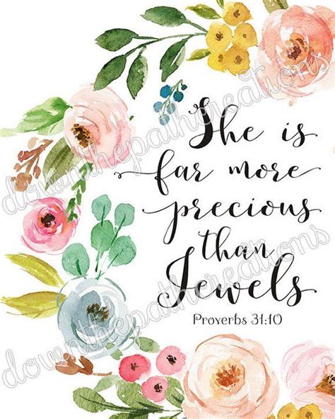 She Is Far More Precious Than Jewels Printable Proverbs 31 10 Print