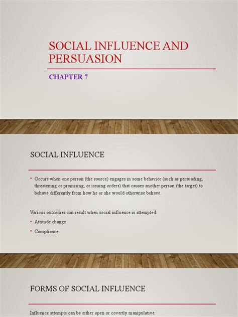 Chapter 7 Social Influence And Persuasion Pdf Persuasion