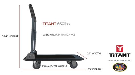 Titant Foldable Push Cart Dolly Lbs Weight Capacity Hand Truck