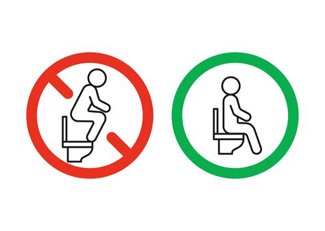 Wc Rules Sit On Seat Toilet But Not Stand Warning Sign Right And