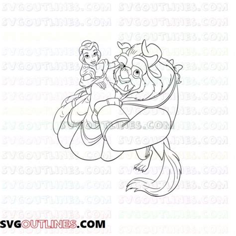 Belle And Beast Beauty And The Beast Outline Svg Dxf Eps Pdf Png