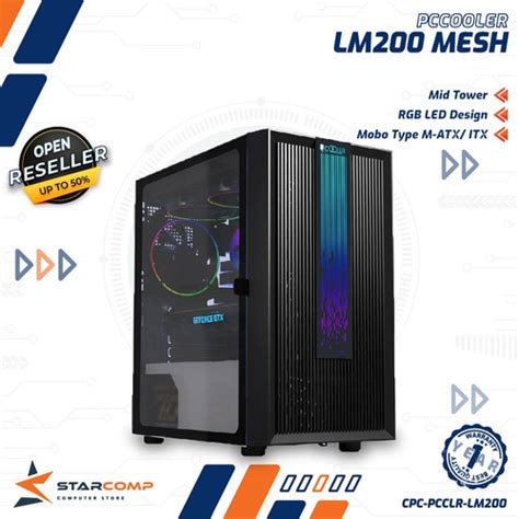 Jual PCCOOLER PLATINUM LM200 MESH RGB GAMING CASE PC COOLER Putih