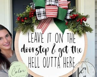 Funny Christmas Door Sign Sarcastic Holiday Porch Decor Funny Door