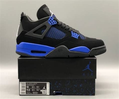 Custom Jordan 4 Retro Blue Thunder Etsy