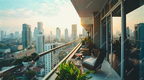 premium photo luxury city apartment balcony urban living view