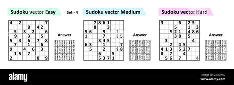 Collection Sudoku Game With Answers Different Complexity Simple