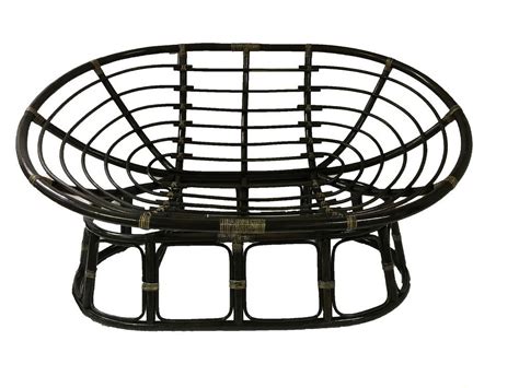 International Caravan Rattan Double Papasan Chair Frame Only Rustic